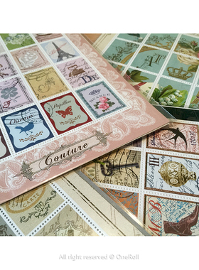 Tokyo Antique复古邮票素材 封口贴  沾水黏贴型 日本进口正品