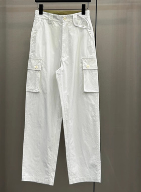 [楚楚Grace专属]-四五R字母刺绣休闲工装风纯棉宽松休闲大长裤