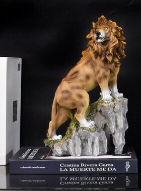 新中式树脂雄狮摆件办公室酒柜玄关客厅中国风创意家居桌面摆设