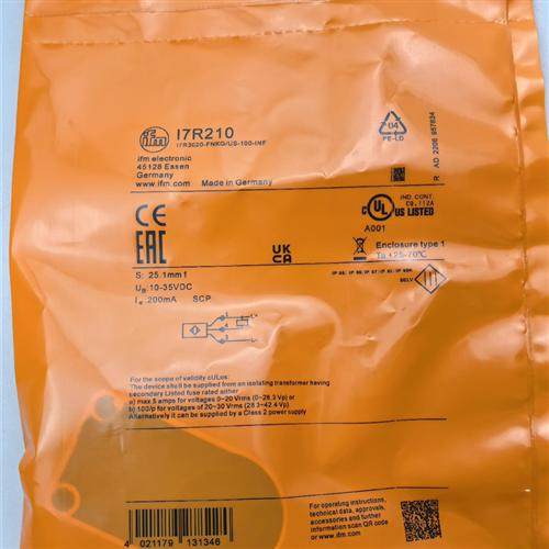 易福门环型接近开关I7R213 I7R209 I7R205