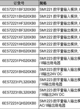 全新原装PLC S7-1200数字量扩展模块SM1221 SM1222 SM1223