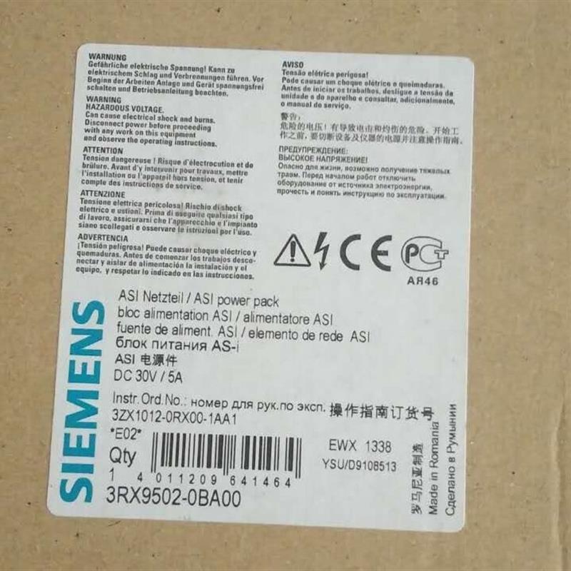3RX9502-0BA00 AS-i 电源 5A 120V/230V 3RX9502-0BA00