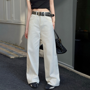 百搭女牛仔直筒阔腿裤 Jeans阿凡牛A3999宽松显瘦窄版 新款 2025夏季