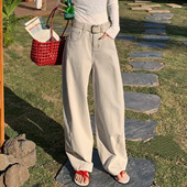 2026春季 女牛仔阔腿弯刀裤 新款 Jeans阿凡牛A5541宽松显瘦百搭工装