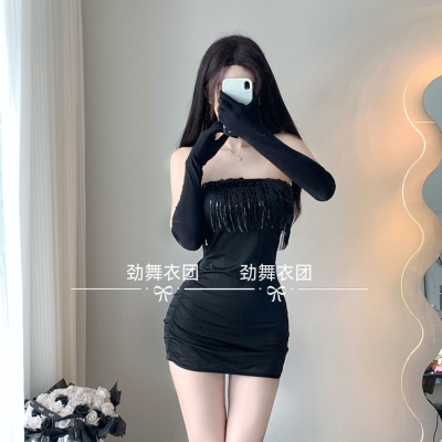 新款酒吧dj女团gogo领舞台装DS表演服夜场点舞性感辣妹流苏连衣裙