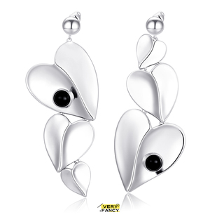 VERYFANCY官方 PARTY系列镜面复古桃心耳坠爱心节日闪亮礼物