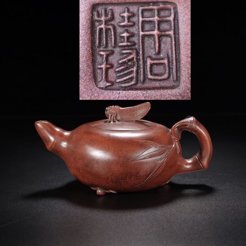 中国 周桂珍銘 紫砂 朱泥 急須 茶壷 M R5620 中国 周桂珍銘 紫砂 朱