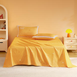 水星家纺巴里狮儿童全棉磨毛床单单件母婴A类抑菌保暖卡通床品