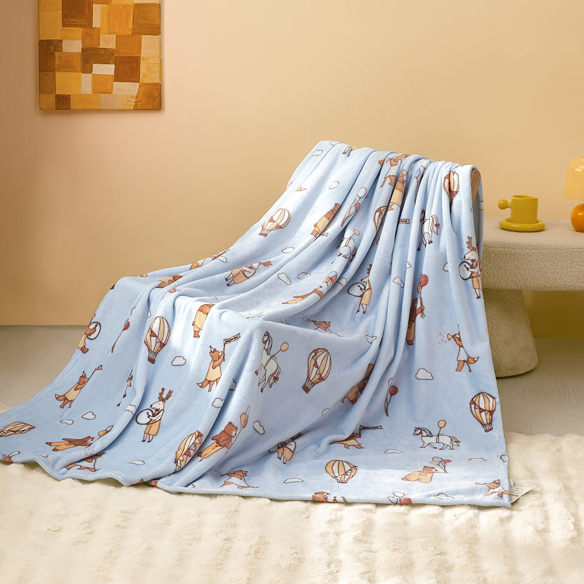 水星家纺冬季毛毯A类保暖盖毯