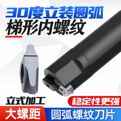 圆弧30°梯形螺纹立装数控内牙刀片t型硬质合金挑丝刀头SVNR0025