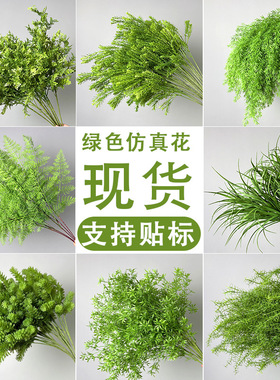 森系仿真假花场景布置婚庆绿色植物芦荀龙须树枝绿植造景布置装扮