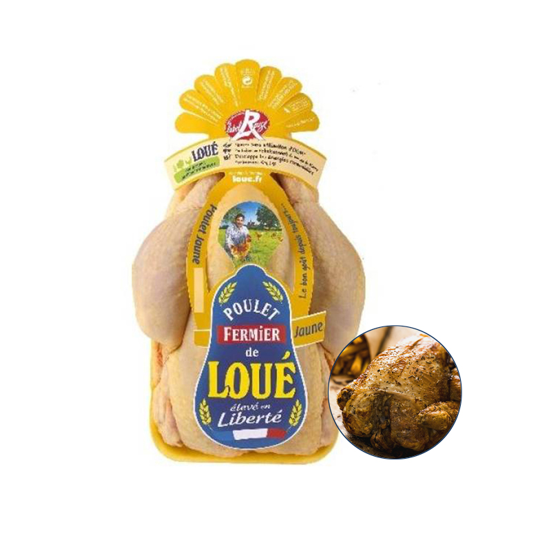 法国进口LOUE红标散养黄鸡3斤 谷物饲养土鸡走地鸡无头无内脏烤鸡