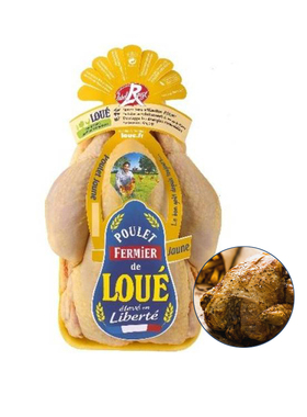 法国进口LOUE红标散养黄鸡3斤 谷物饲养土鸡走地鸡无头无内脏烤鸡