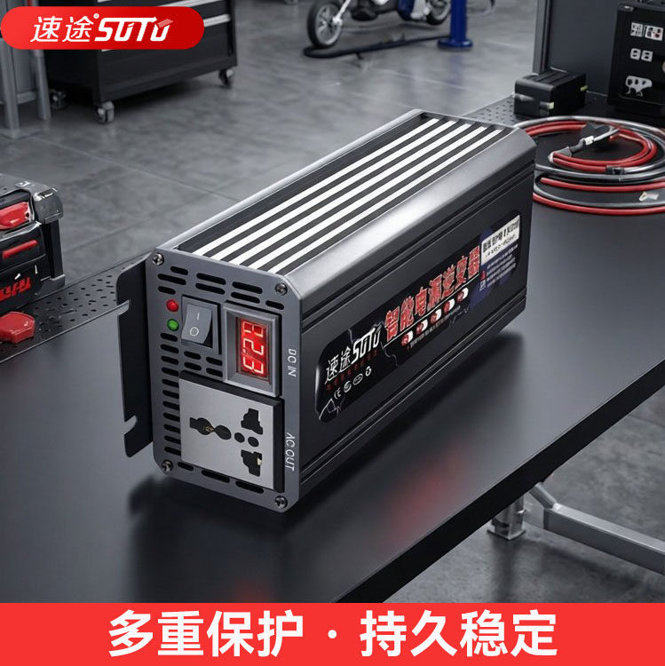 速途大功率车载逆变器12V24V转220V太阳能修正弦波电源逆变转换器