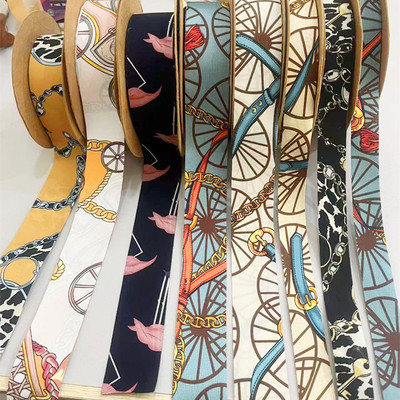 印花织带 diy手工蝴蝶结发饰材料服装礼帽鞋花双面印花丝带 5码价