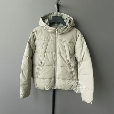 JJ国内代购绿色浅灰色连帽百搭宽松休闲短款羽绒服男 224412073