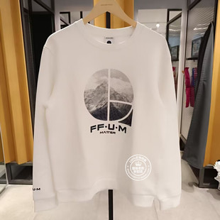 JJ国内代购白色蓝色橙色圆领宽松套头休闲长袖卫衣男 223433034