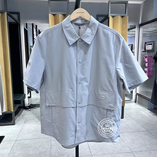 衬衫 SLT国内代购 浅灰色翻领工装 舒适休闲宽松短袖 4223PQ002 男