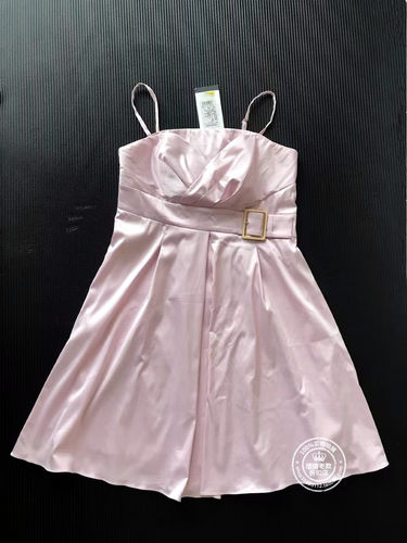 VM国内代购奶白色粉色珠光吊带A摆连衣裙礼服裙女裙 310207129