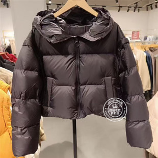 VM国内代购黑色黄色灰色百搭连帽可拆袖短款羽绒服女 325423014