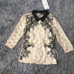 VM国内代购粉白色百搭翻领蕾丝七分袖衬衫女 4330005 314330005