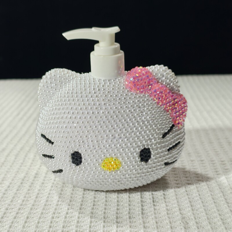 手工DIY贴钻女生KT猫乳液压瓶