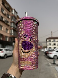 草莓熊粘钻吸管杯子手工DIY贴钻