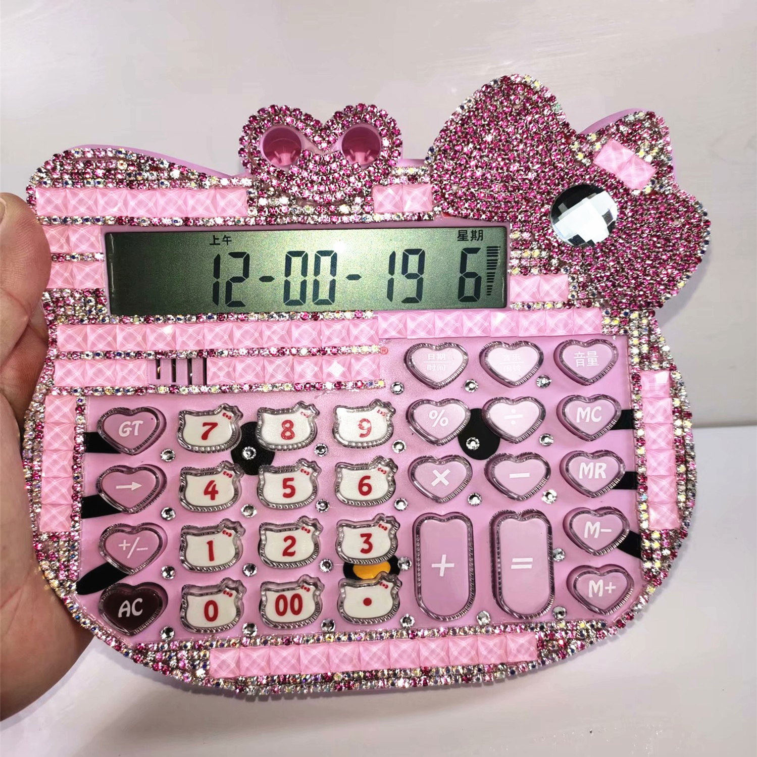 diy手工卡通语音计算器粘钻成品