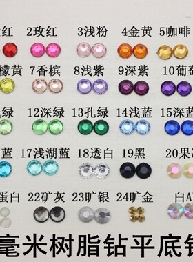 3MM树脂平底琉璃钻石手机美容