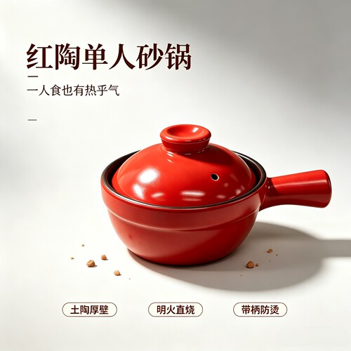 非遗平定土陶砂锅商用一人食迷你小沙锅耐高温干烧不裂宝宝辅食锅