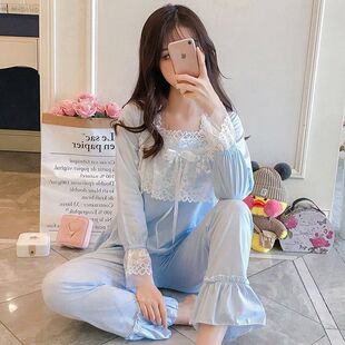 睡衣女春秋纯棉长袖 2023网红风新款 可爱卡通可外穿两件套装 冬季