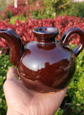 老式酒燎子烫酒壶暖酒壶古式黄酒壶酒器粗陶酒壶分酒器鸭嘴壶烧