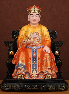 灶君新款灶王爷彩绘神像厨房灶神司命灶爷树脂真身家用供奉摆件