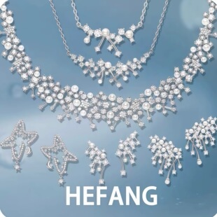 陈都灵同款HF何家原厂璀璨星云耳环锁骨链925银小星云耳钉项链