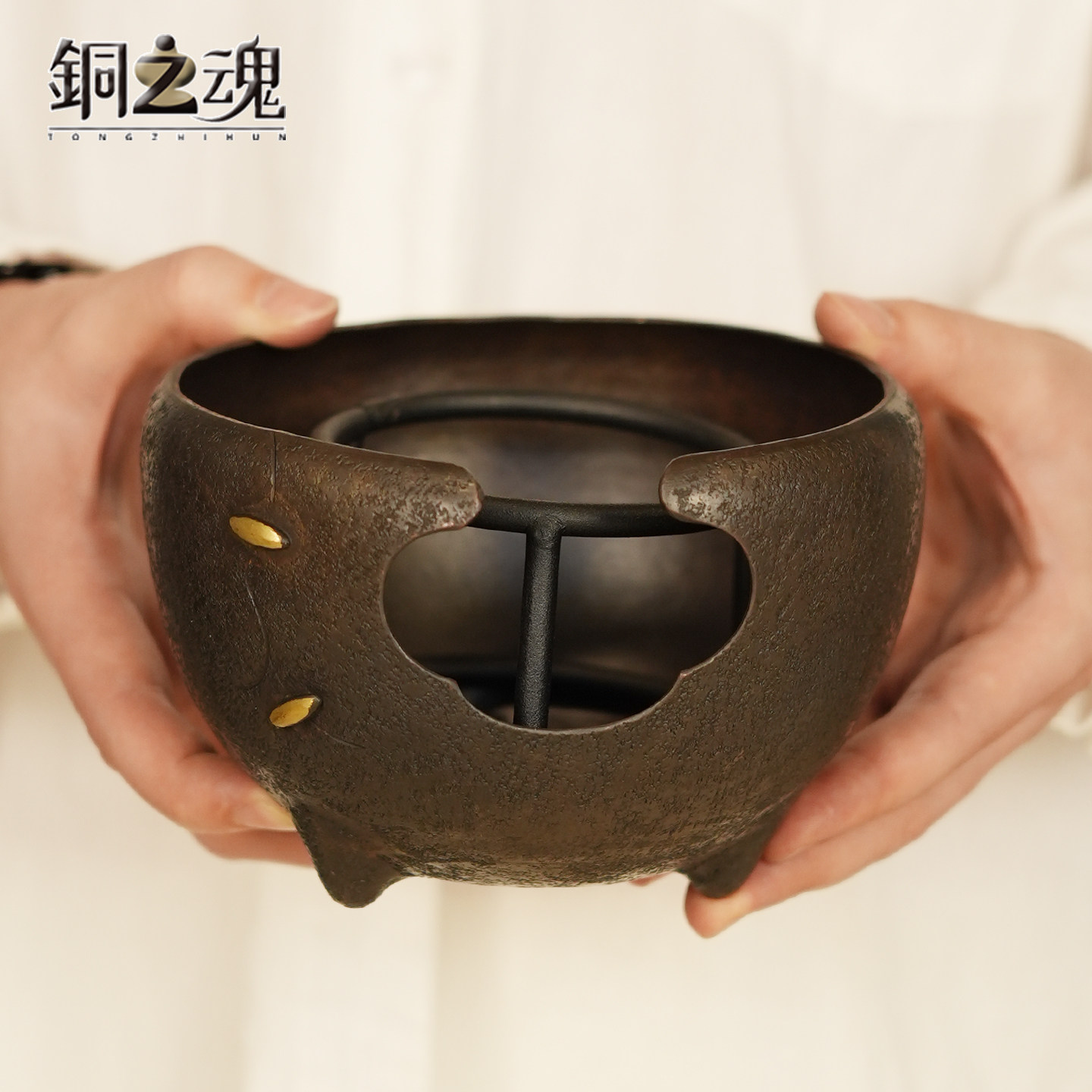 铜酒精炉固体酒精茶炉纯手工紫铜风炉煮茶炉煮茶小炉子复古侘寂风