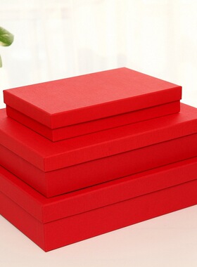 热销礼盒红色 围巾礼盒礼盒天地盖长方形大号礼物盒高档印制跨境