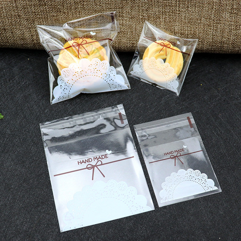 跨境透明蕾丝蝴蝶结面包零食饼干袋儿童曲奇糖果包装袋礼物烘现货