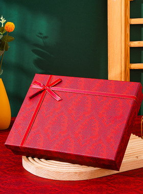 热销通用礼品盒子天地盖古典风红色新年礼盒保暖内衣围巾礼品跨境