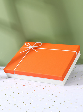热销橙色长方形包装盒空盒装包包盒子生日礼物盒相册衣服礼盒跨境