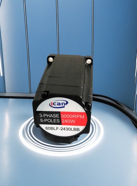 48V直流无刷电机60BLF-2430LBB 3000转速带霍尔编码器 调速电机