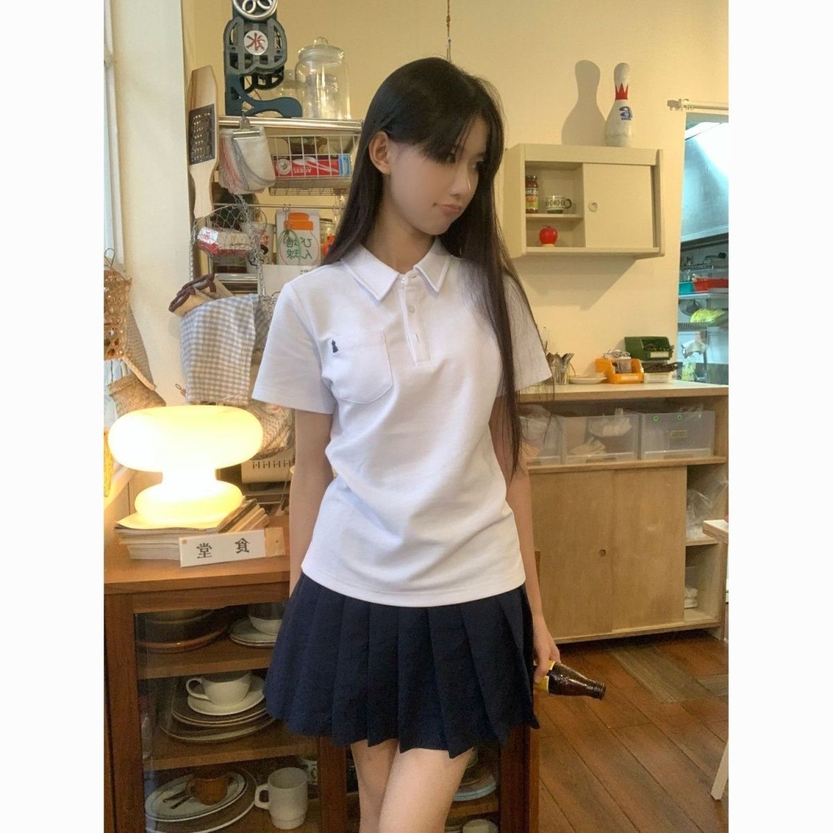 丁森妮夏季基础款POLO衫日系校供感学生短袖jk制服plol衫jk穿搭