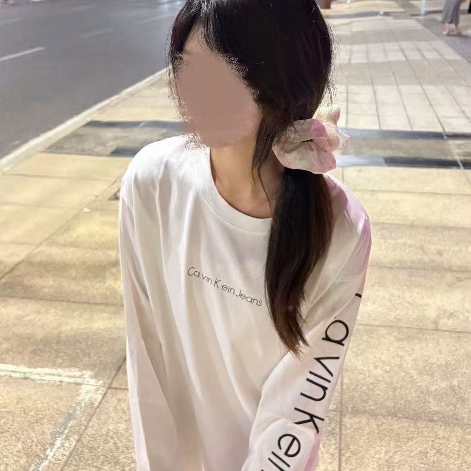 100%纯棉ins美式潮牌设计感字母长袖t恤女高街小众BF百搭学生上衣