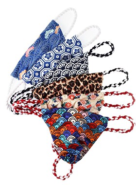 日式圣诞节男士性感低腰丁字内裤跨境外贸绑绳日系印花相扑E029