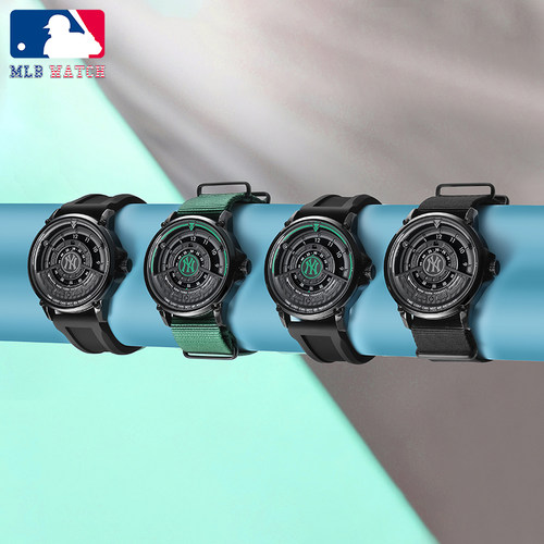 MLB美职棒手表男女中性腕表黑色绿色学生校园运动风NY601