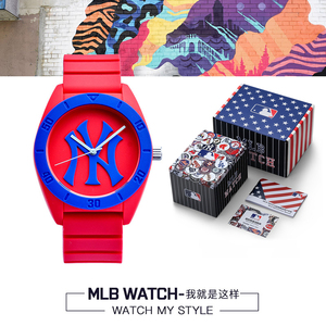 MLB美职棒手表男女同款多巴胺撞色学生情侣表时尚运动防水石英表