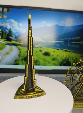新品迪拜哈利法地标建筑模型旅游纪念品世界金属工艺品家居摆件