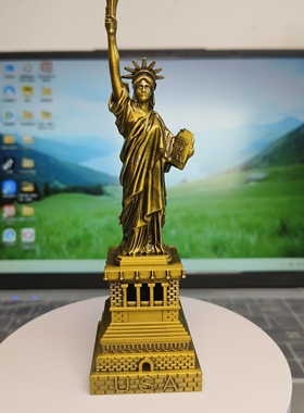 新品美国地标模型工艺品摆件自由女神桌面创意旅游金属纪念品摆饰