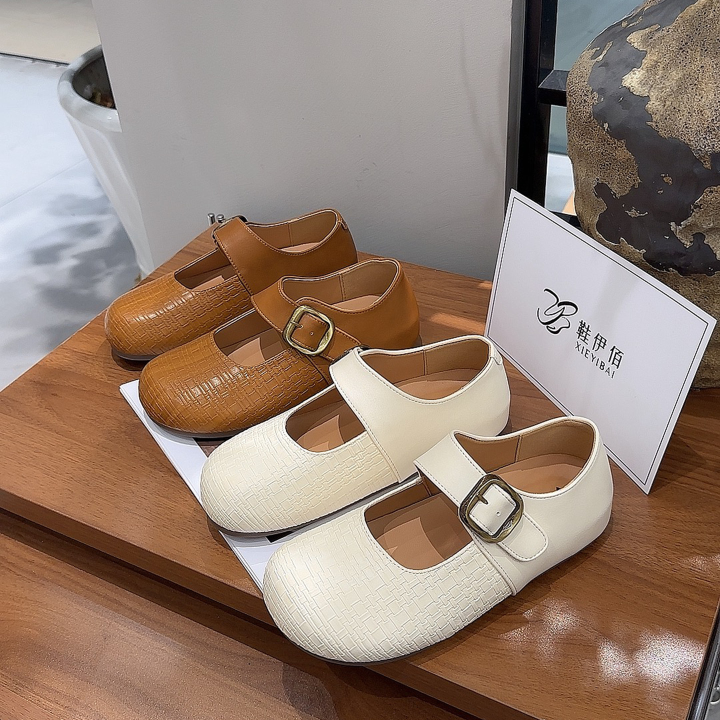 复古真皮平底玛丽珍鞋女2026春季新款魔术贴芭蕾单鞋配裙子豆豆鞋,女鞋,玛丽珍鞋,淘宝优惠券,粉丝福利购,淘宝优惠卷