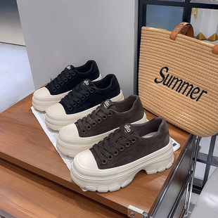 增高厚底真皮休闲鞋女冬季加绒棉鞋2025新款轻便软底百搭时尚板鞋