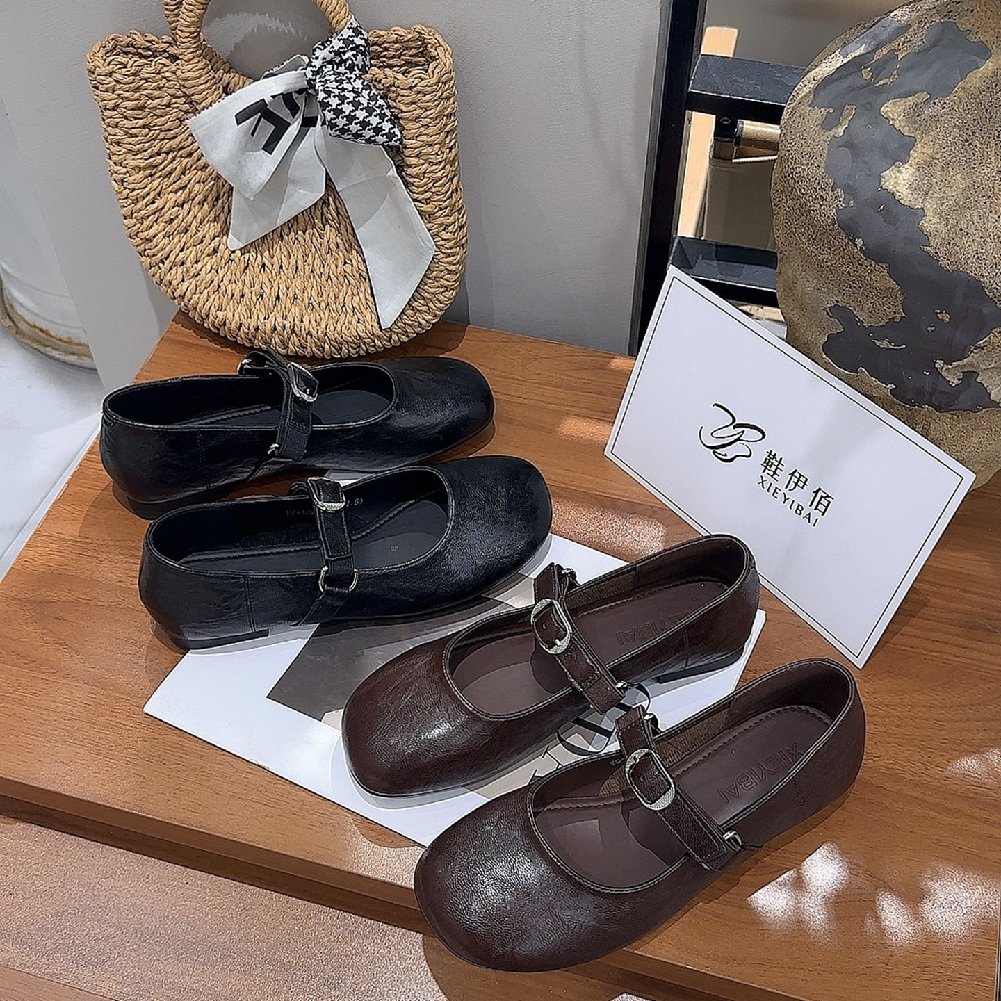 2026春季新款复古圆头浅口平底单鞋女T字带玛丽珍鞋小皮鞋潮鞋j,女鞋,玛丽珍鞋,淘宝优惠券,粉丝福利购,淘宝优惠卷